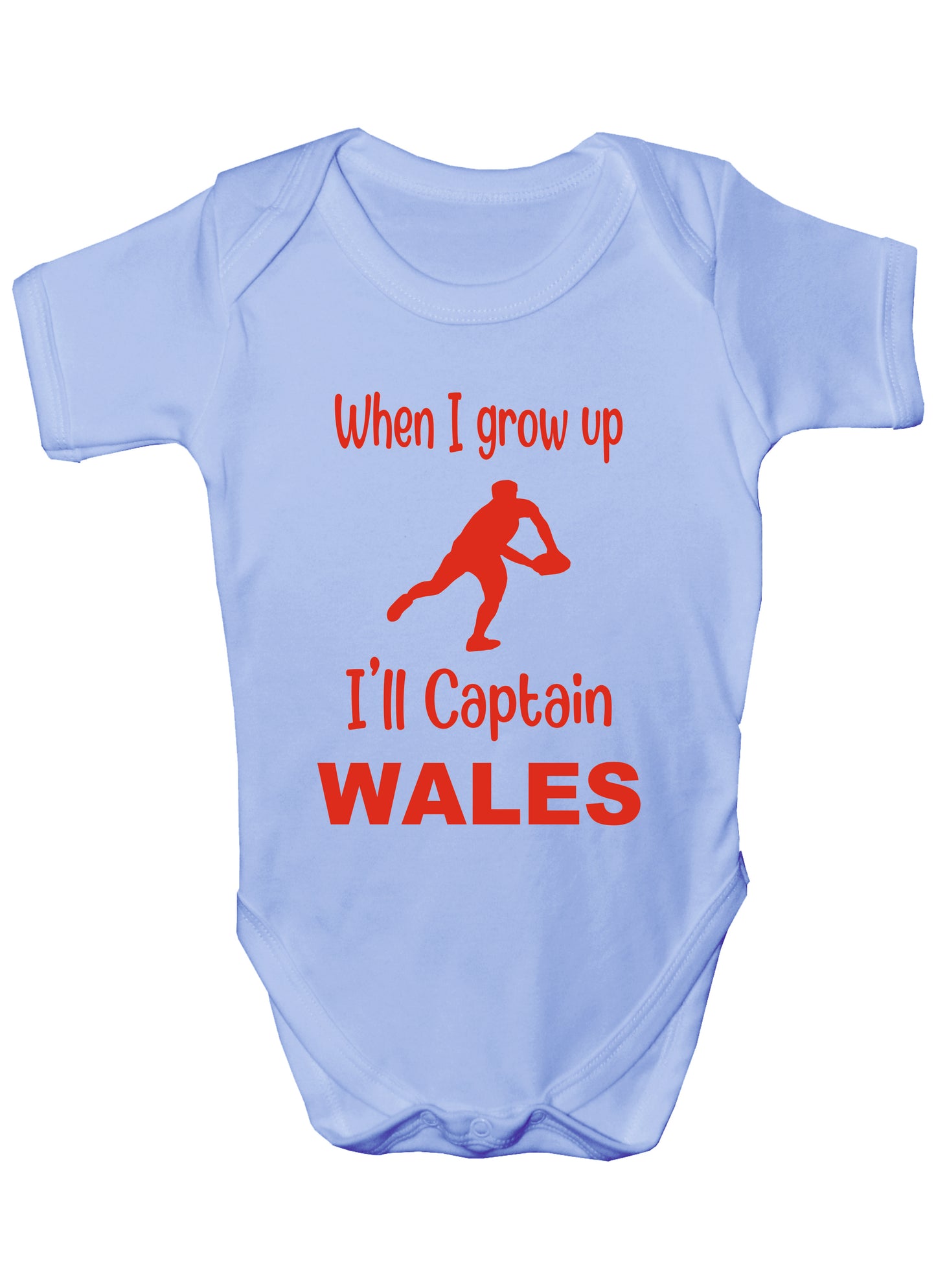 When Grow Up Captain Wales Funny Babygrow Welsh Rugby Bodysuit Baby Gift