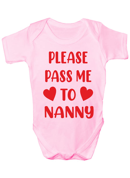 Pass Me To Nanny Funny Babygrow Nan Gran Nanny Bodysuit Baby Gift