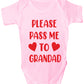 Pass Me To Grandad Funny Babygrow Pops Nanny Bodysuit Baby Gift