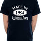 40th Men's Birthday T-Shirt Made in 1984 Tee Shirt Age 40 Birthday Gift for Men