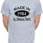 40th Men's Birthday T-Shirt Made in 1984 Tee Shirt Age 40 Birthday Gift for Men