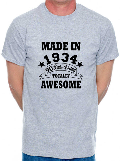 Made in 1934 90 Years of Being Awesome Men's T-Shirt 90th Birthday
