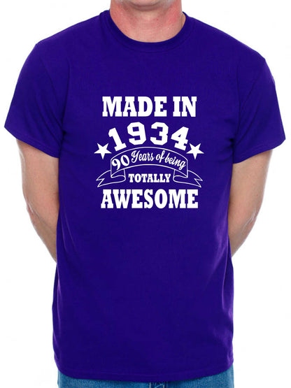 Made in 1934 90 Years of Being Awesome Men's T-Shirt 90th Birthday