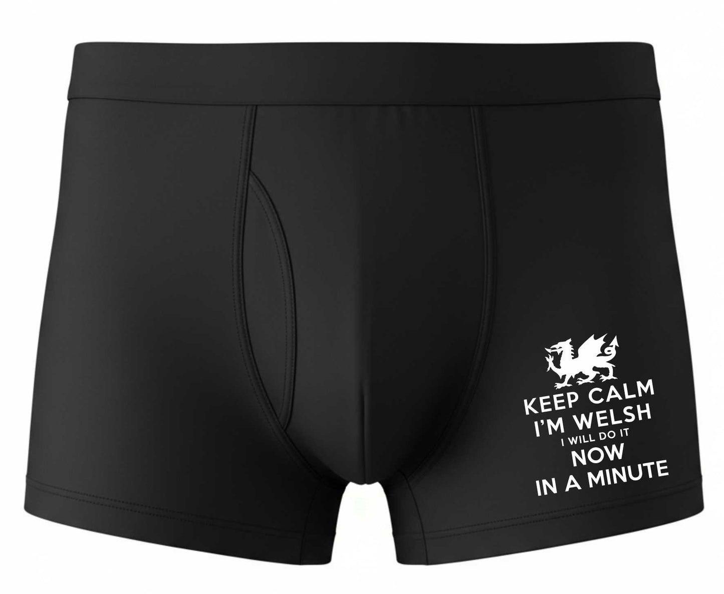Keep Calm Im Welsh Now In A Minute Bamboo Boxer Shorts Welsh Gift
