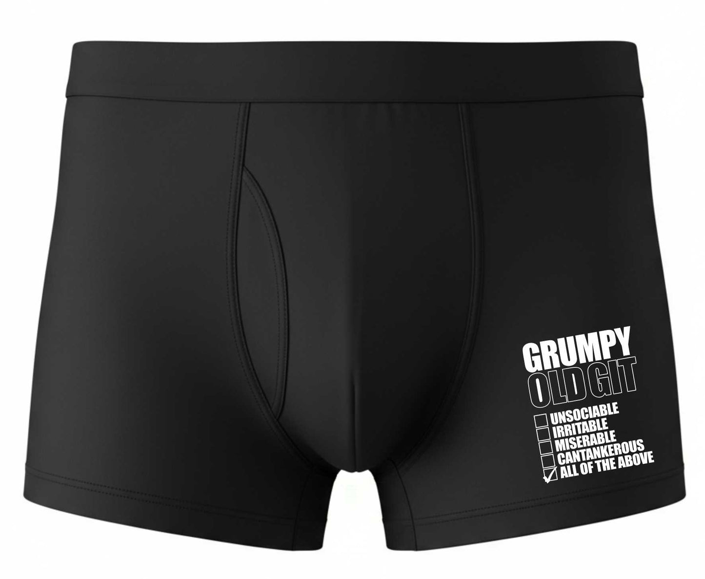 Grumpy Old Git Bamboo Cotton Boxer Shorts Birthday Novelty Gift For Him