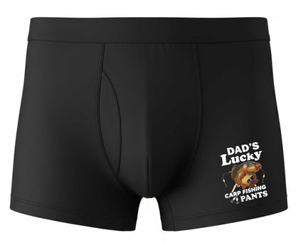 Funny Fisherman Gift Dad's Lucky Carp Bamboo Boxer Shorts