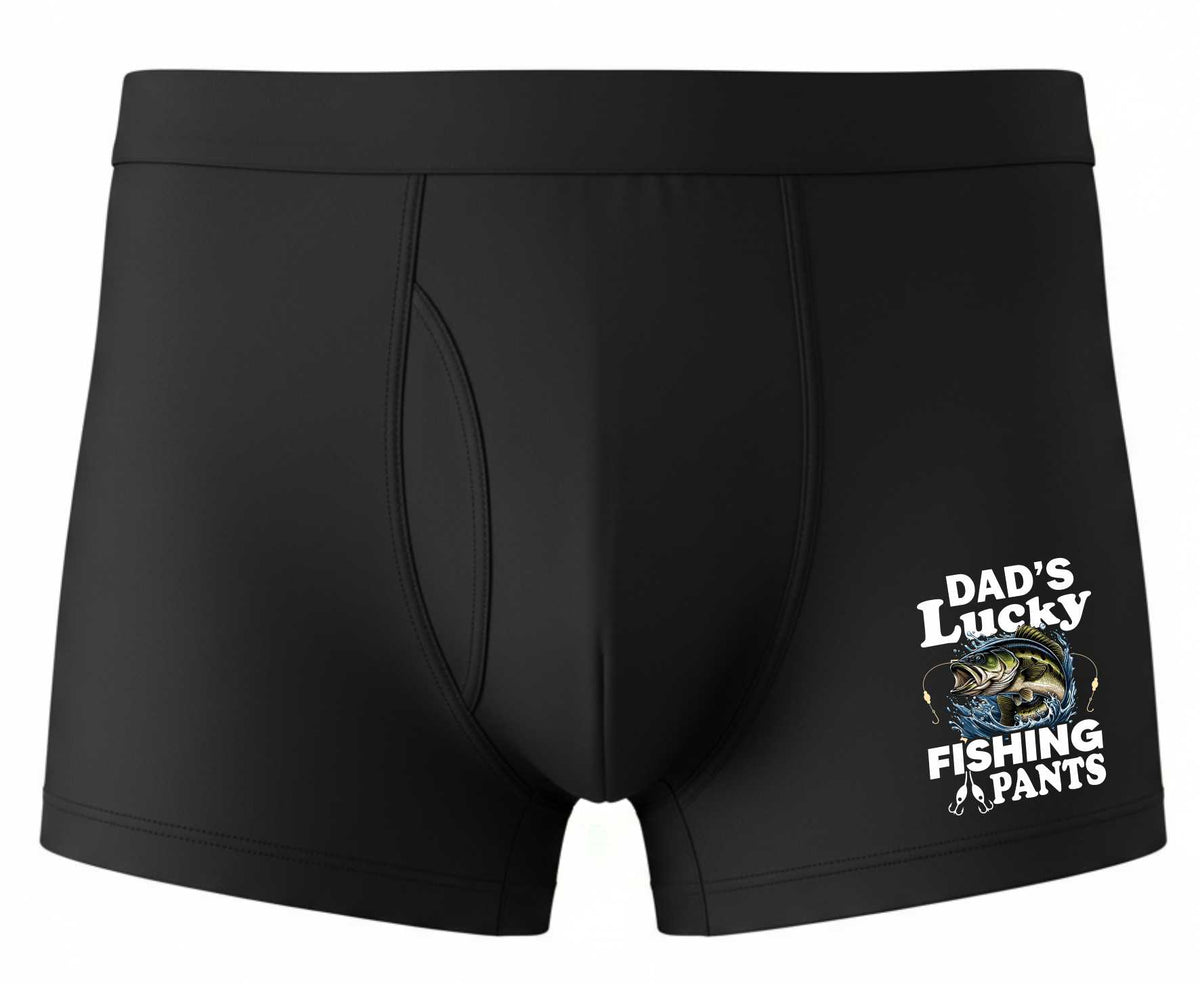 Dad's Lucky Fishing Bamboo Boxers Funny Fishing Angler Gift For Him