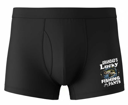 Grandad's Lucky Fishing Bamboo Boxers Funny Fishing Angler Gift For Him