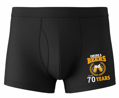 Cheers And Beers To My 70 Years Boxer Shorts 70th Birthday Gift
