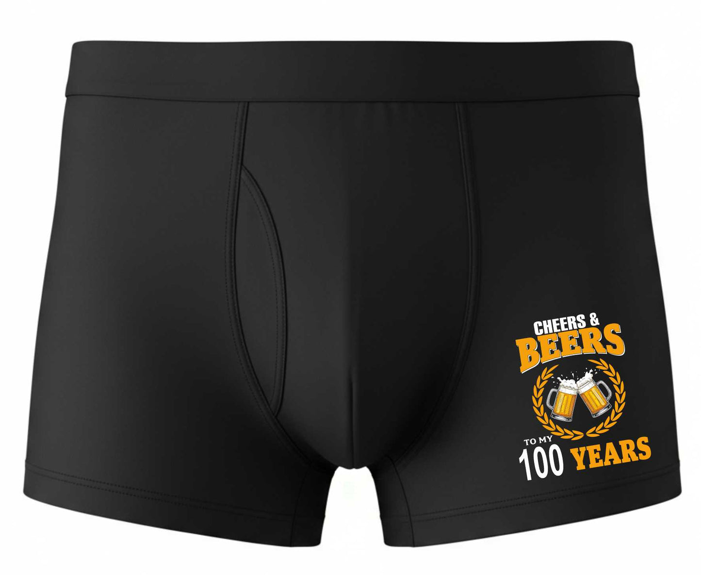 Supersoft Bamboo Boxer Shorts Fun Gift 100th Birthday Cheers And Beers