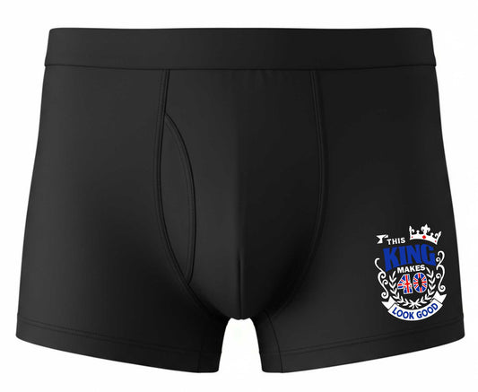 40th Birthday Gift King Makes 40 Look Good Supersoft Bamboo Boxers