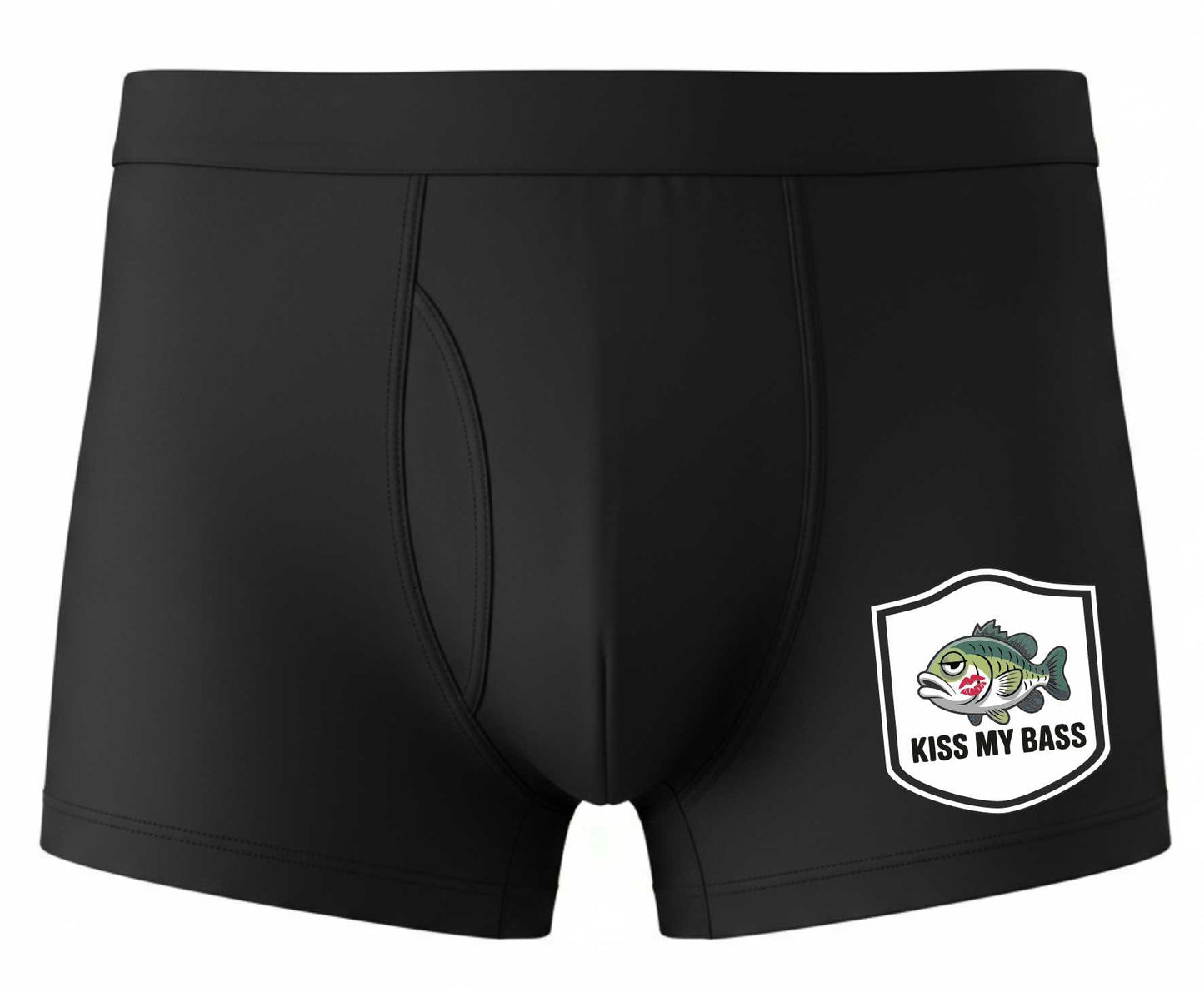 Funny Fisherman Angler Gift Kiss My Bass Bamboo Boxer Shorts