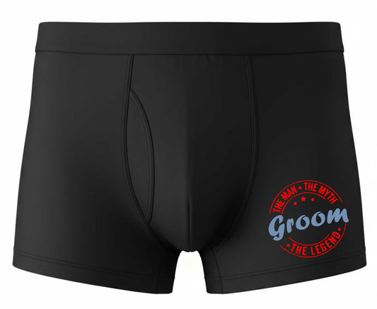 The Groom The Man The Myth Supersoft Bamboo Boxer Shorts Gift