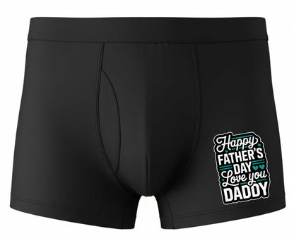 Happy Fathers Day Daddy Bamboo Cotton Boxer Shorts Gift