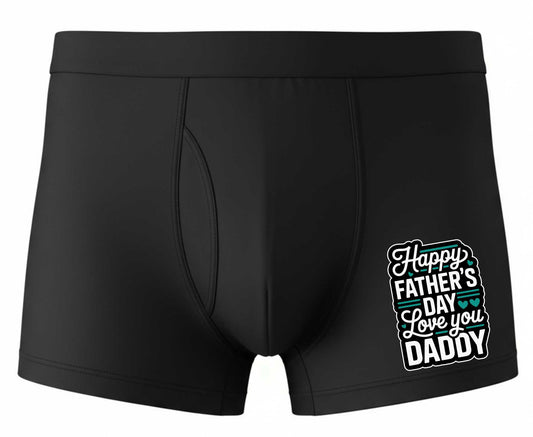 Happy Fathers Day Daddy Bamboo Cotton Boxer Shorts Gift