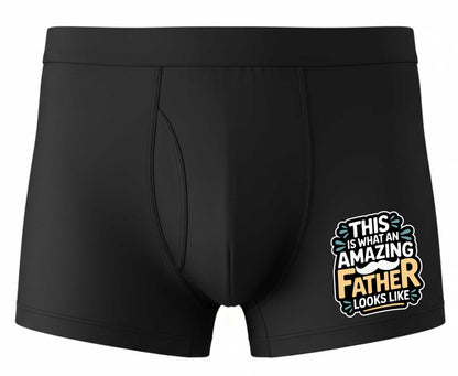 Amazing Father Looks Like Fathers Day Bamboo Cotton Boxer Shorts Gift