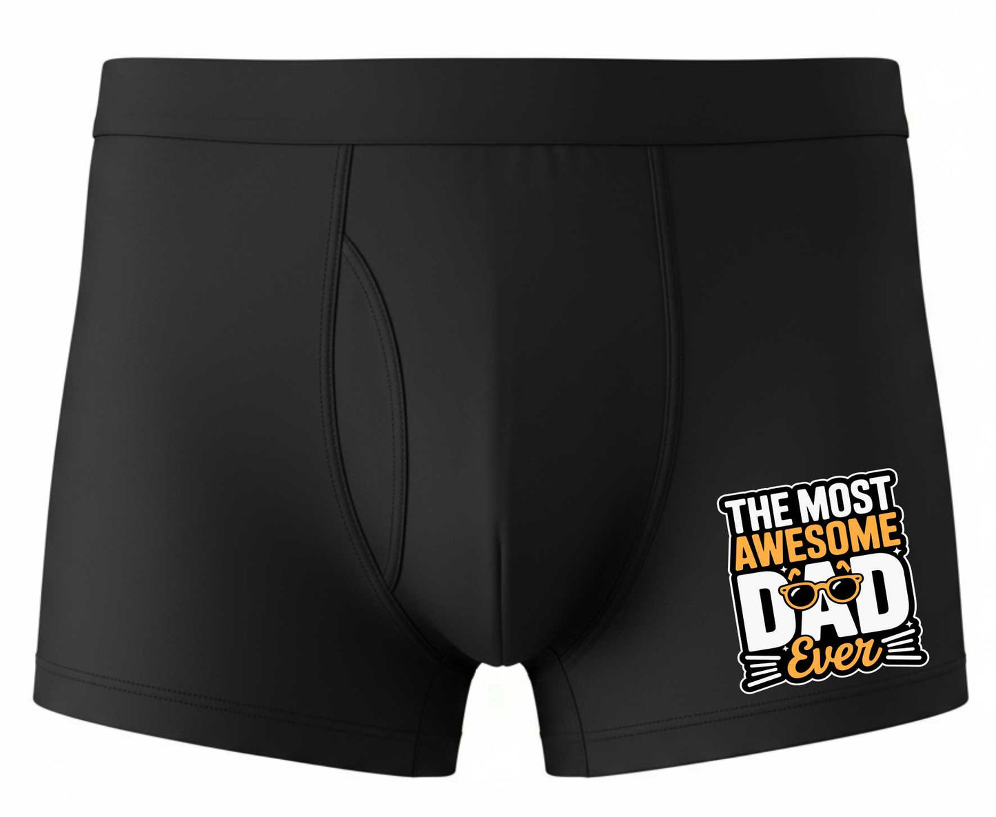 Most Awesome Dad Fathers Day Bamboo Cotton Boxer Shorts Birthday Gift
