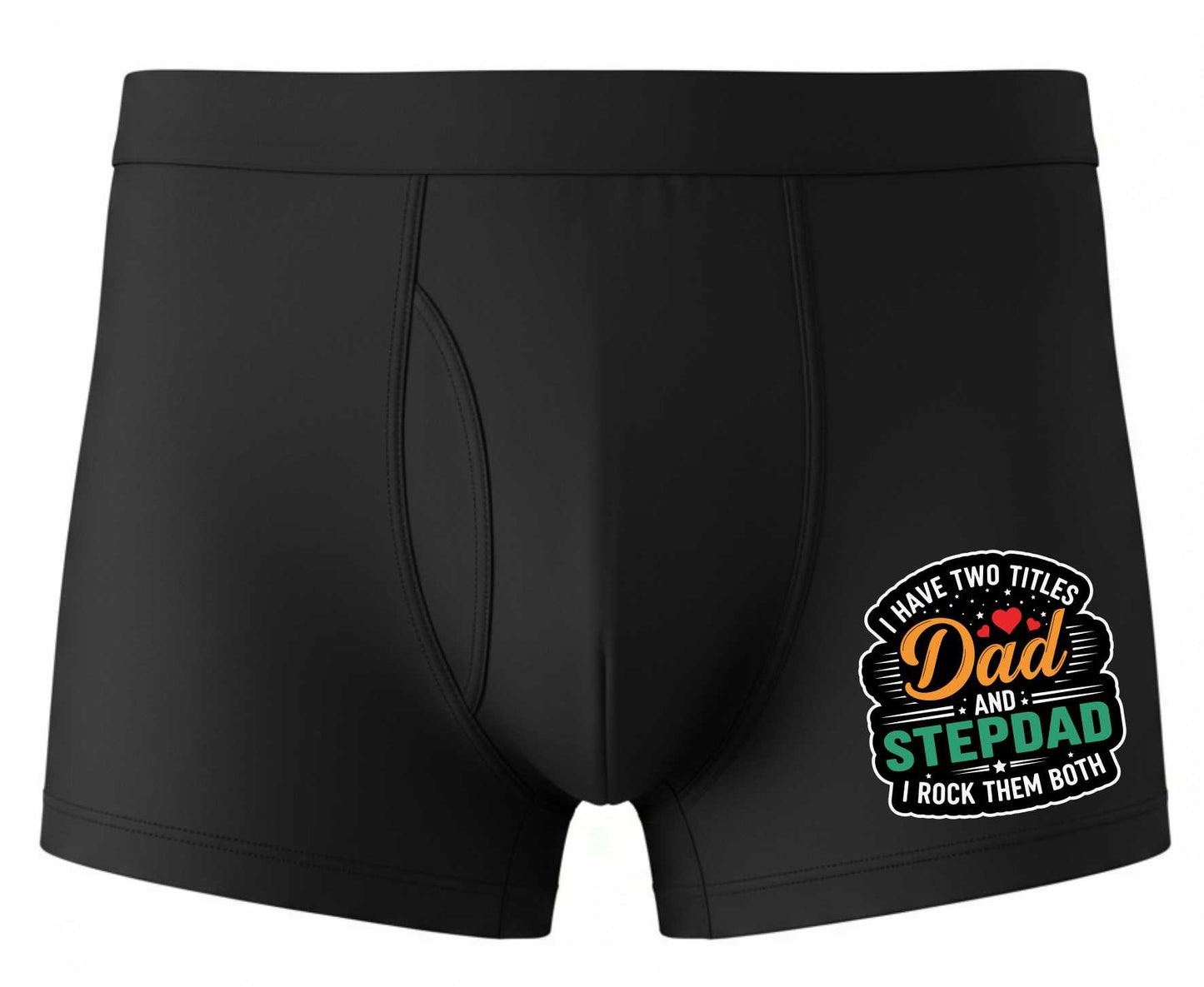 Dad And Stepdad I Rock Both Cotton Bamboo Boxer Shorts Gift