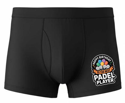 Happy Birthday Padel Bamboo Boxer Shorts Funny Padel Player Gift
