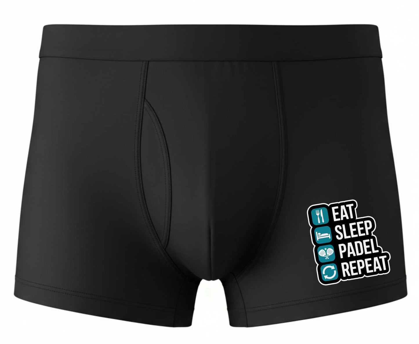 Father's Day Eat Sleep Padel Birthday Gift Black Boxer Shorts Mens