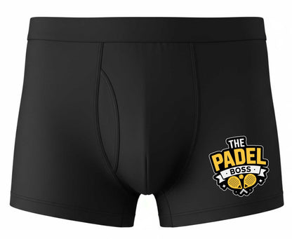 Padel Boss Black Men's Bamboo Boxer Shorts Father's Day Birthday Gift