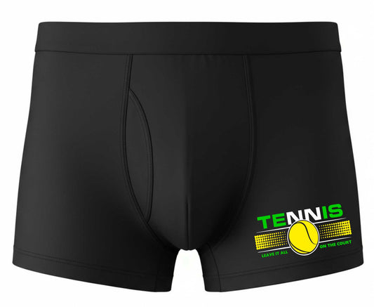 Tennis Leave It On Court Black Men's Bamboo Boxer Shorts Father's Day