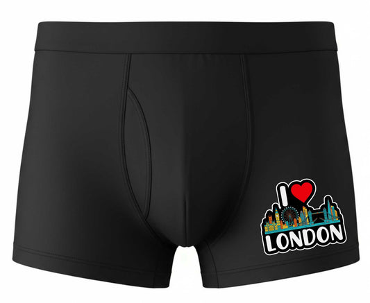 I Love London Boxer Shorts Mens Black Fun Gift For Men