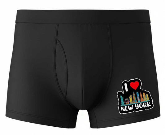 I Love New York Boxer Shorts Mens Black Fun Gift For Men