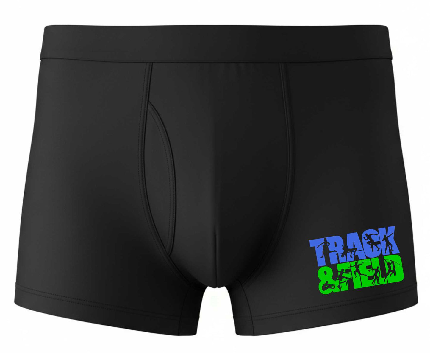 Boxer Shorts Mens Black Track & Field Fun Sports Gift For Men