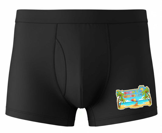 Boxer Shorts Mens Black Rocking Retirement Gift For Men