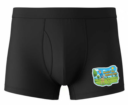Boxer Shorts Mens Black Golf Rocking Retirement Gift For Men