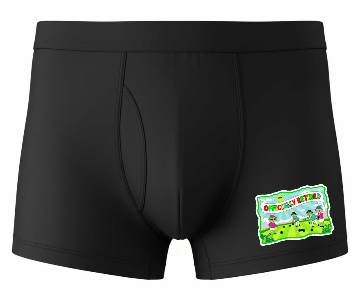 Boxer Shorts Mens Black Officially Retired Retirement Gift For Men