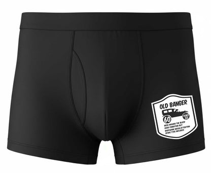 60th Birthday Old Banger Bamboo Boxer Shorts Funny Gift For Him