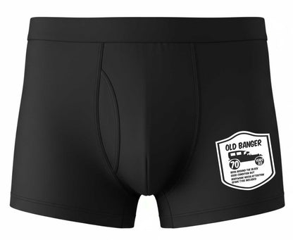 70th Birthday Old Banger Bamboo Boxer Shorts Funny Gift For Him