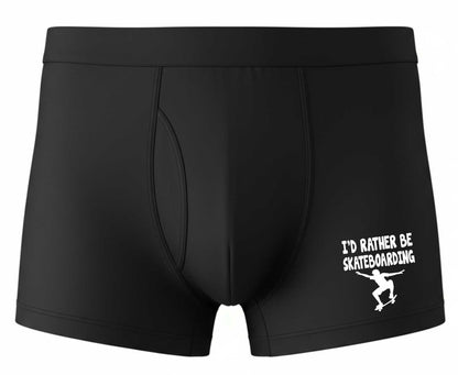 I'd Rather Be Skateboarding Supersoft Bamboo Boxer Shorts Skater Gift