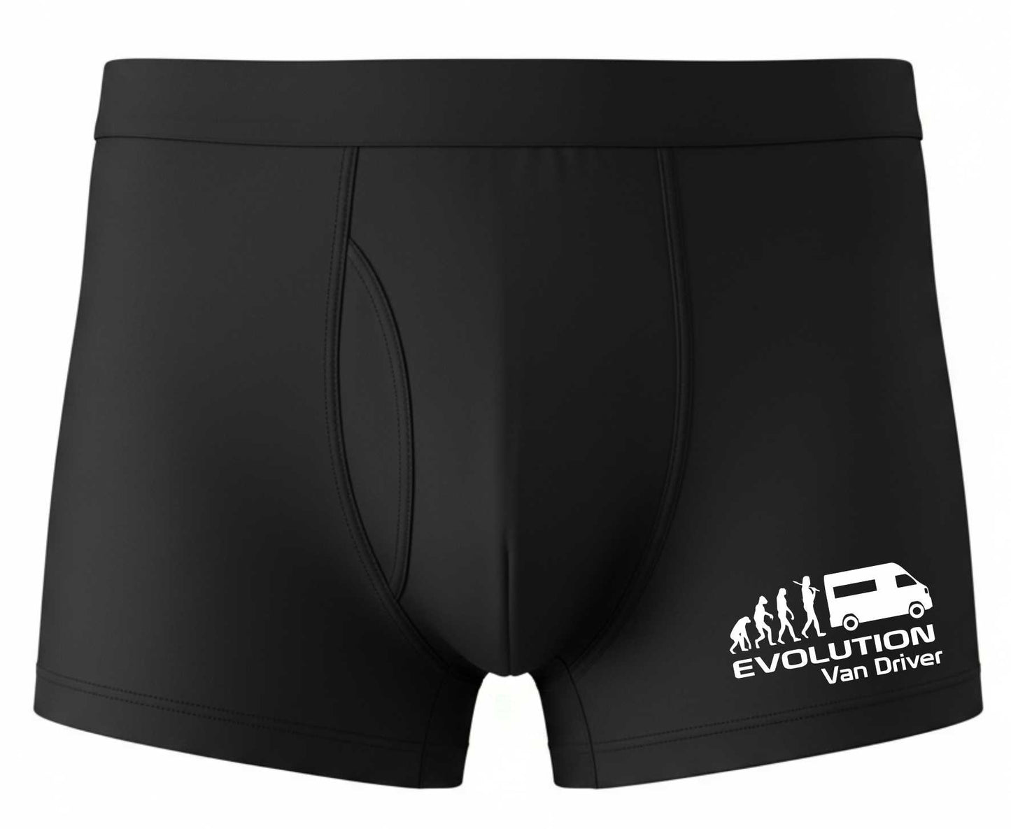 Funny Van Driver Gift Bamboo Boxer Shorts Evolution Of Van Driver