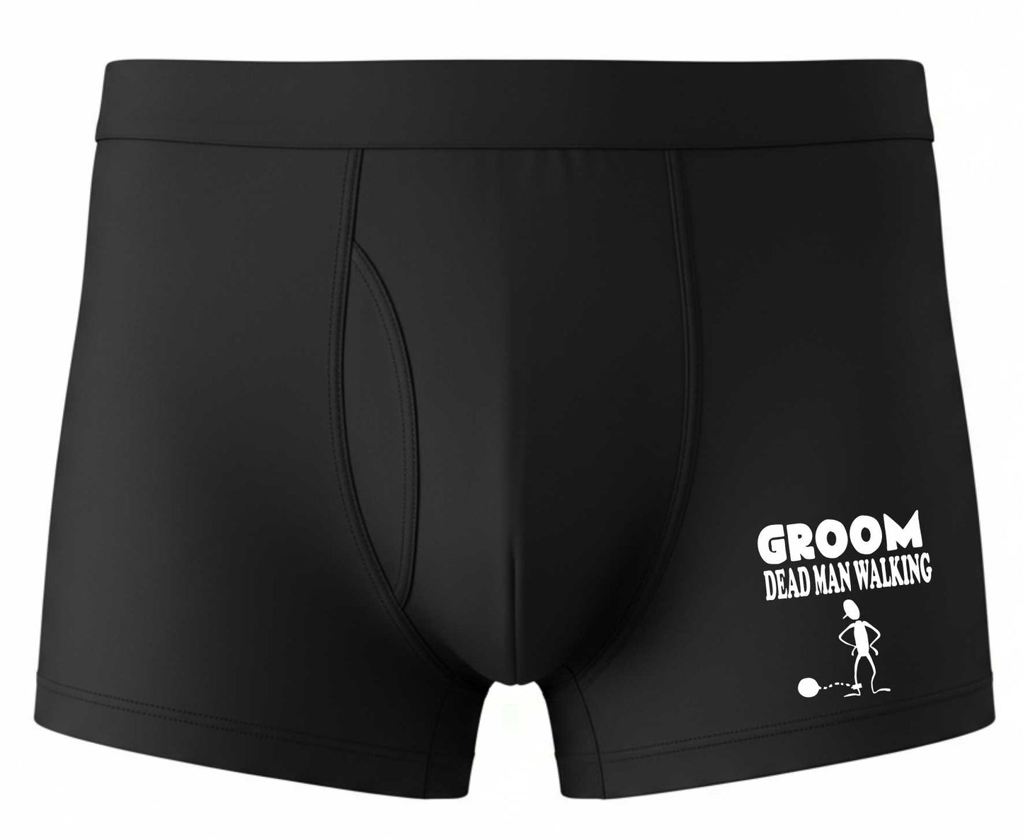 Groom Dead Man Walking Bamboo Boxers Funny Stag Do Wedding Gift