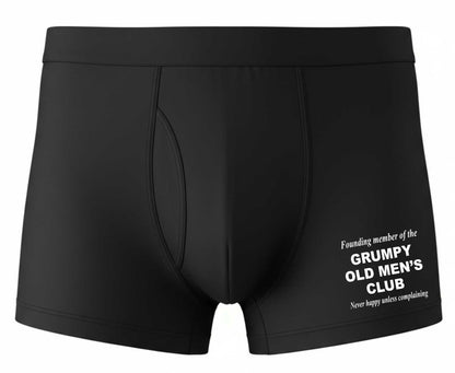 Grumpy Old Men's Club Bamboo Cotton Boxer Shorts Birthday Novelty Gift For Him