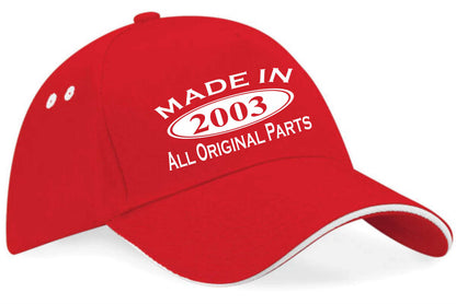 Made In 2003 Baseball Cap 21st Birthday Gift Age 21 For Men & Women