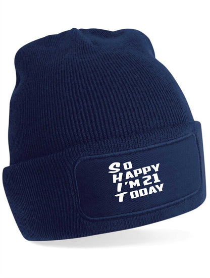 Beanie Hat Funny 21st Birthday Gift For Men & Ladies 21 Year Old Present
