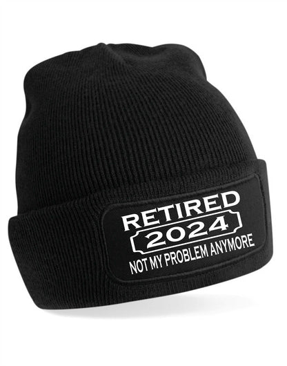 I Retired In 2024 Gift For Men Ladies Retirement Present Beanie Hat