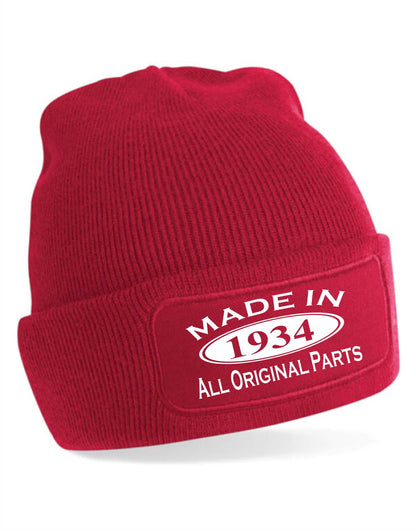 Made In 1934 Beanie Hat 90th Birthday Gift Great For Men & Women