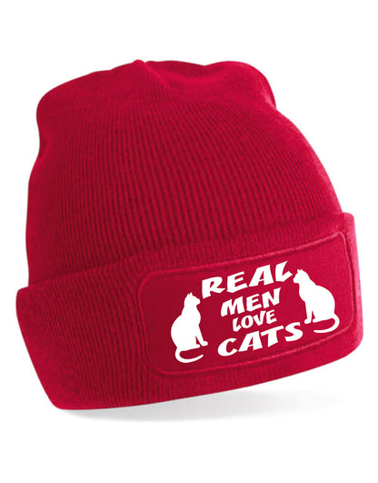 Real Men Love Cats Beanie Hat Birthday Gift Cat Lovers Great For Men