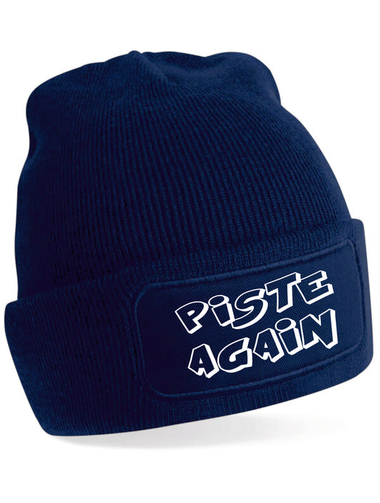 Piste Again Beanie Hat Skiing Snowboarding Gift Great For Men & Ladies