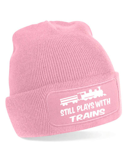 Still Play With Trains Beanie Hat Train Lover Gift Great For Men & Ladies
