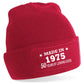 50th Birthday Made In 1975 Beanie Hat Gift for 50 Year Old For Men & Ladies