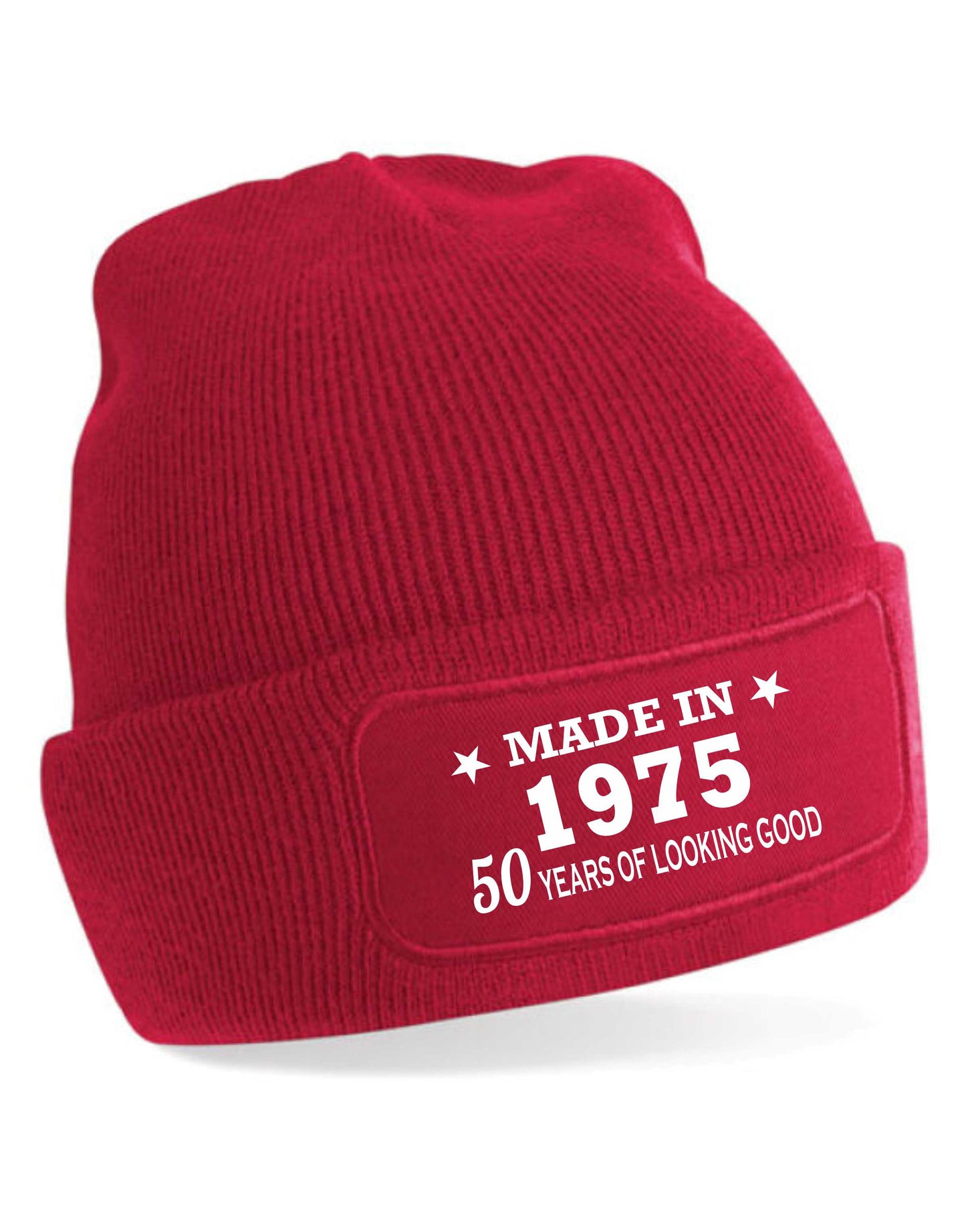 50th Birthday Made In 1975 Beanie Hat Gift for 50 Year Old For Men & Ladies