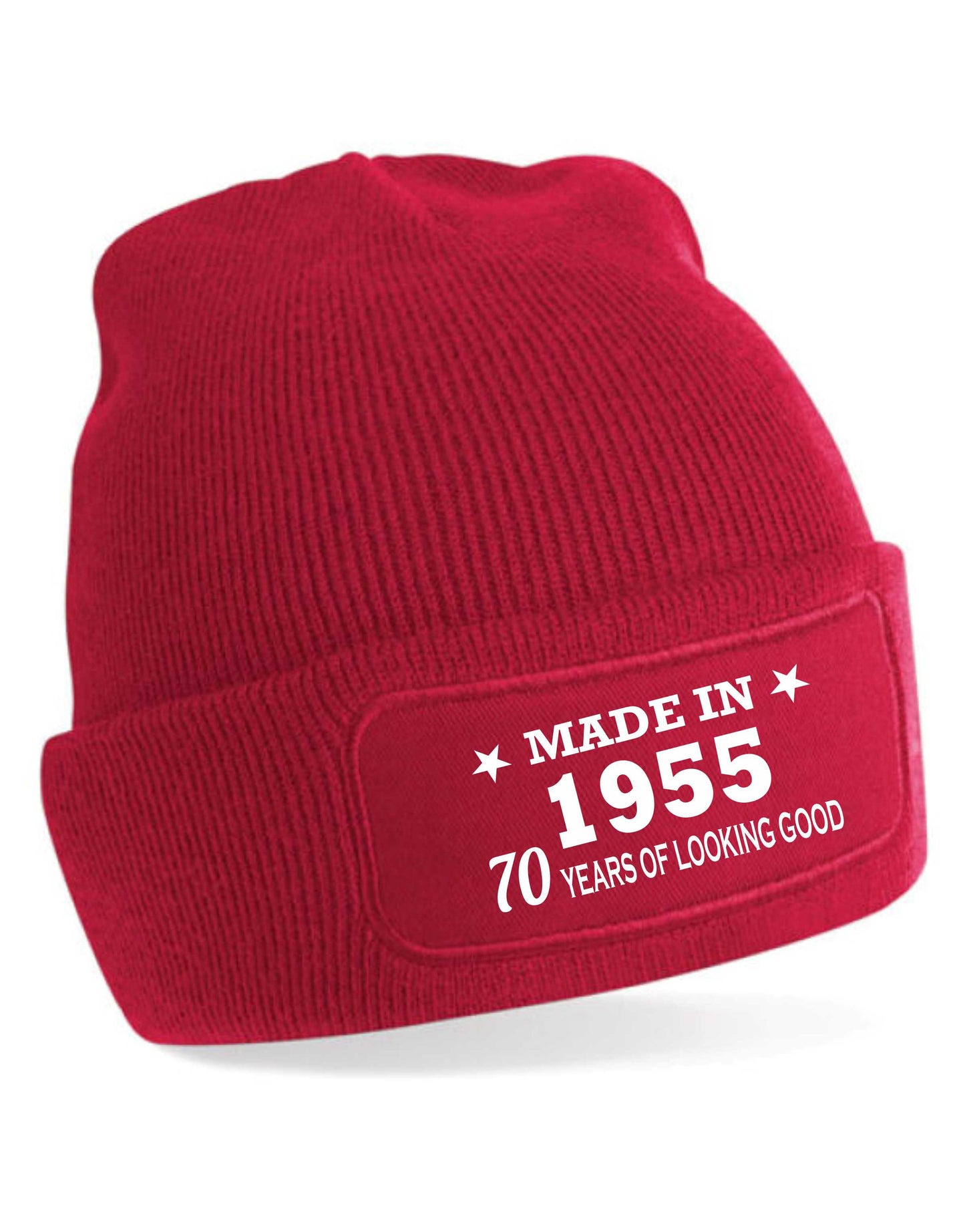 70th Birthday Made In 1955 Beanie Hat Gift for 70 Year Old For Men & Ladies