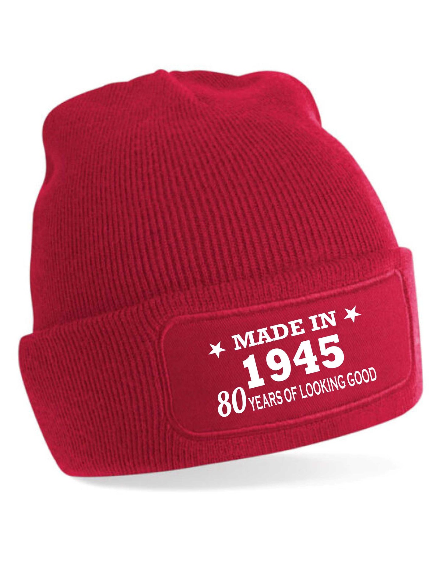 80th Birthday Made In 1945 Beanie Hat Gift for 80 Year Old For Men & Ladies