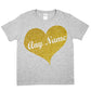 Kids Personalised Birthday Funny T-shirt In Gold Glitter Your Name Here